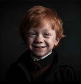 Close-up of young Ron smiling