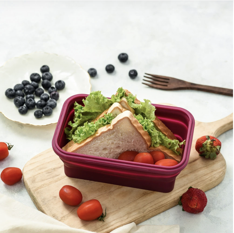 <br><br><br><br><em><br><br><br><em>The Lejos Silicone Collapsible Lunch Box makes packing and carrying lunches and snacks on-the-go easy and convenient. It can also double up as a food container for food storage in the fridge.</em></em>