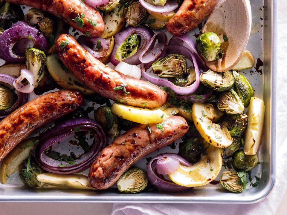 Chicken Sausage and Vegetables Sheet Pan Supper