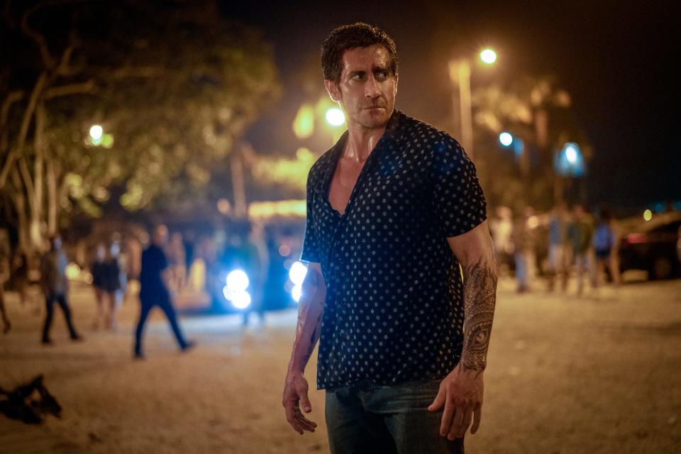 Jake Gyllenhaal in the 2024 remake of "Road House." The actor revealed he developed a staph infection while shooting the film.