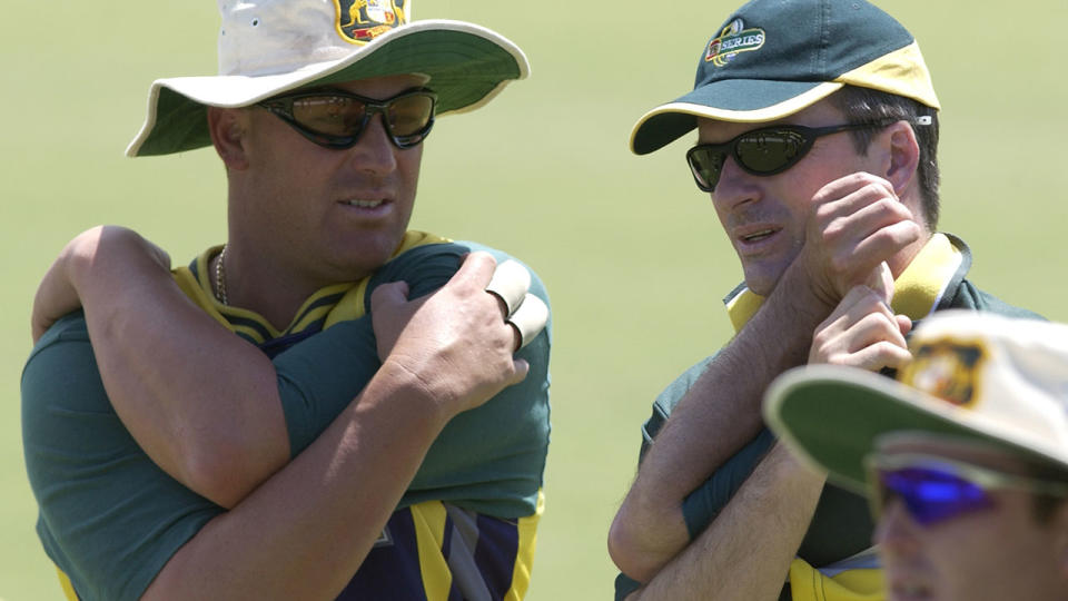 Shane Warne and Steve Waugh in 1999. (Darren England/Getty Images)