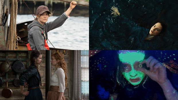 Among the films to be presented at the 2021 Sundance Film Festival, clockwise from top left: Emilia Jones plays a hearing child of deaf parents in 