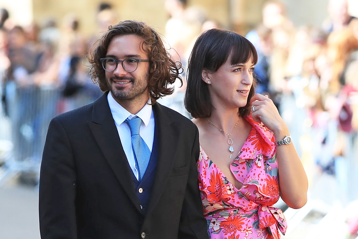 Joe Wicks and his wife Rosie arriving at York Minster for the wedding of singer Ellie Goulding to Caspar Jopling