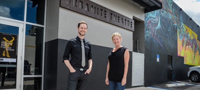 Brendan Ragan and Summer Dawn Wallace in front of the 
Urbanite Theatre on Second Street around the time of its opening in 2015.