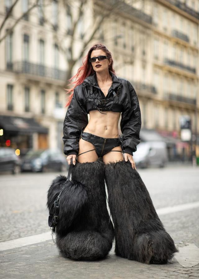 In Case You Missed It, Julia Fox Wore Furry Monster Legs to Paris Fashion  Week