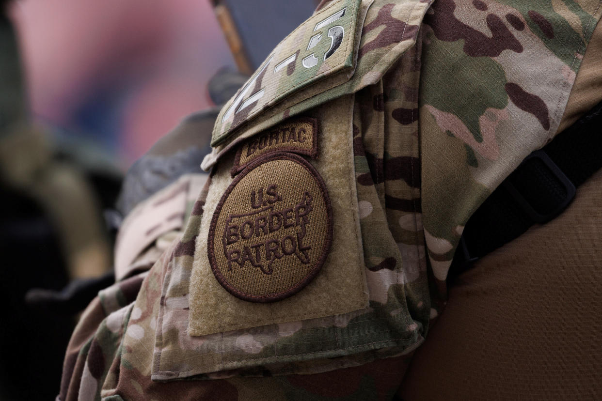 The border patrol patch is seen on a U.S. Border Patrol officer. (Mike Blake/Reuters)