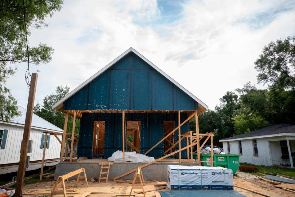 Josh Morgerman, a worldwide storm chaser, is building a home in Old Town Bay St. Louis. The shotgun style house will have a New Orleans feel and the foundation is built 4 feet up from the ground. Justin Mitchell/Sun Herald