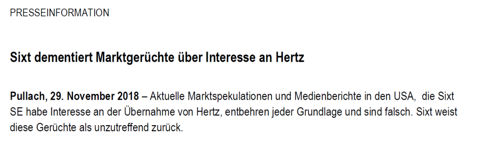 Update: Sixt und Hertz - Gerüchte über Fusion der Autovermieter