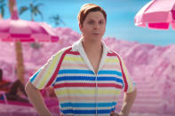 <p>Michael Cera, playing Ken's discontinued best friend Allan, wears the doll's classic rainbow-striped shirt in a glimpse from the trailer. </p>