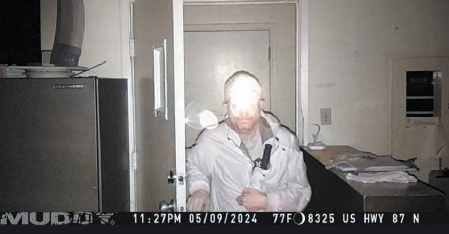 An image of the “Lake Gardens Bandit” captured by a hunting camera installed in the building.