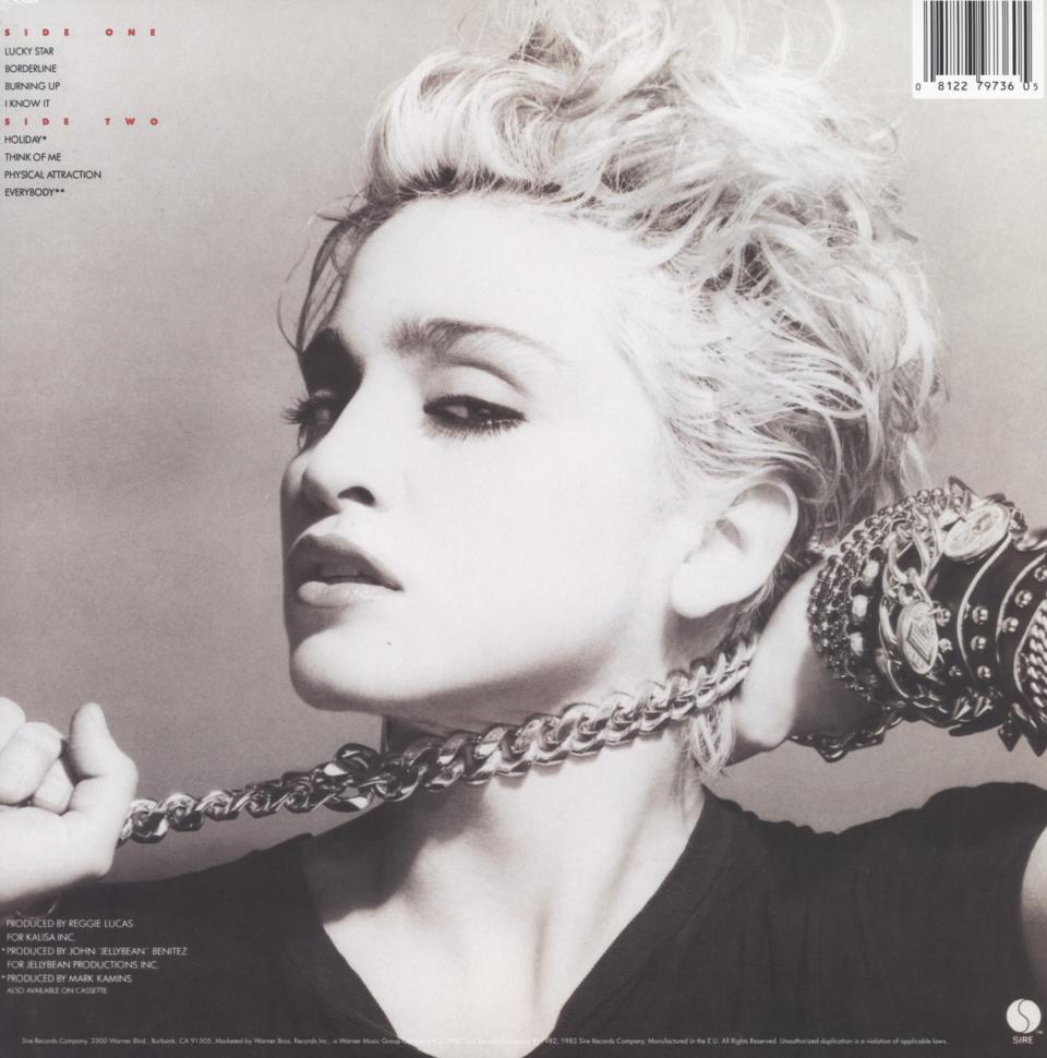 The back cover of <em>Madonna</em>. (Photo: Sire Records)
