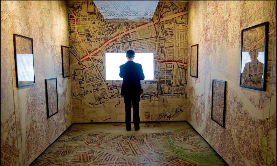 a room at the newly Museum of London, showing Charles Booth’s Map Descriptive of London Poverty in 1891.