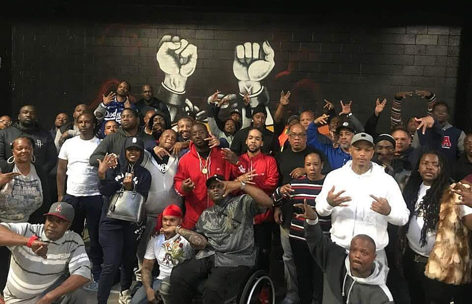 Rival members of the Rollin' 40s and Rolling' 60s Crips gangs came together in the wake of Nipsey Hussle's death. (Skipp Townsend)