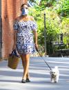 <p>Olivia Palermo continues her stylish summer streak during a walk with her dog in Brooklyn, New York, on Thursday.</p>