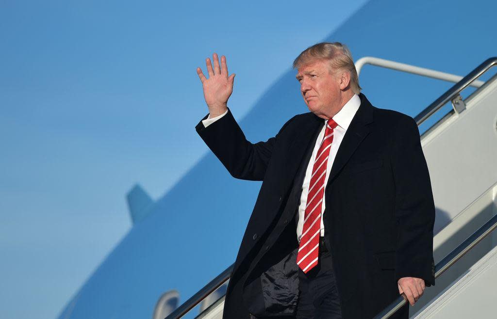 President Donald Trump steps off Air Force One: Getty