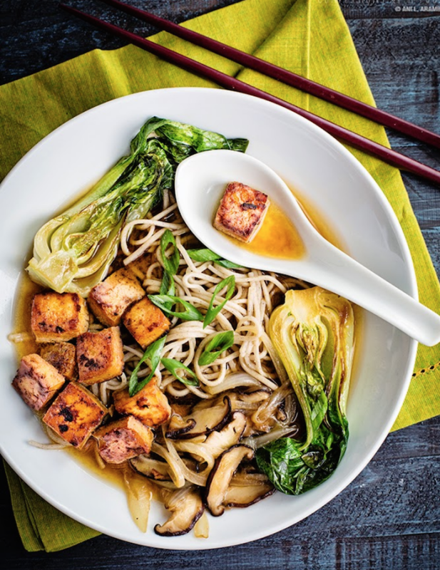 <p>A simple comforting soup that is much in the tradition of pho but uses lower carb soba noodles and a spicy baked tofu for a boost of vegan protein alongside baby bok choy.</p><p><strong>Get the recipe: <a href="https://www.confessionsofafoodie.me/2015/02/meatless-monday-soba-tofu-soup.html#.VYf8ENpVikp" rel="nofollow noopener" target="_blank" data-ylk="slk:Soba Noodles with Baby Bok Choy, Shiitake, and Spicy Tofu;elm:context_link;itc:0;sec:content-canvas" class="link rapid-noclick-resp"><em>Soba Noodles with Baby Bok Choy, Shiitake, and Spicy Tofu</em></a></strong></p>