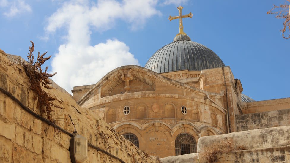 Vista de la cúpula del Santo Sepulcro de Jerusalén.