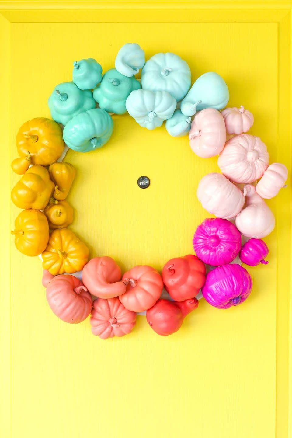 diy halloween wreath rainbow