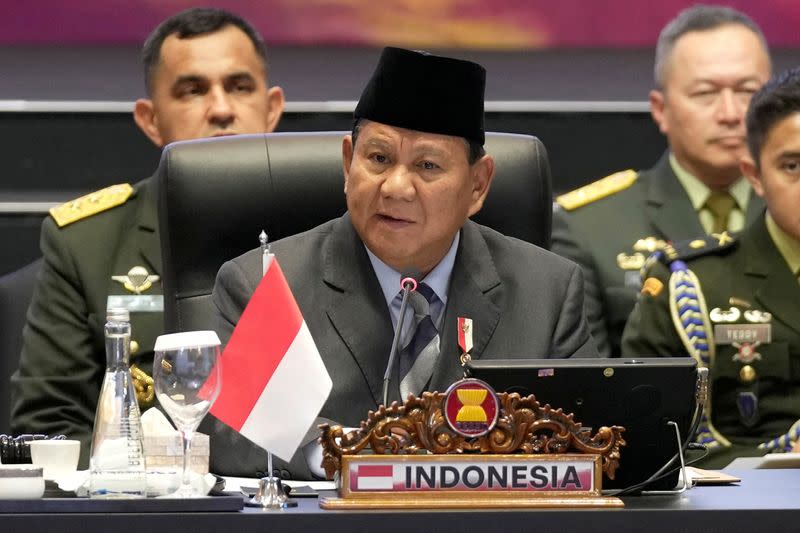 FILE PHOTO: Indonesia's Defense Minister Prabowo Subianto in Jakarta