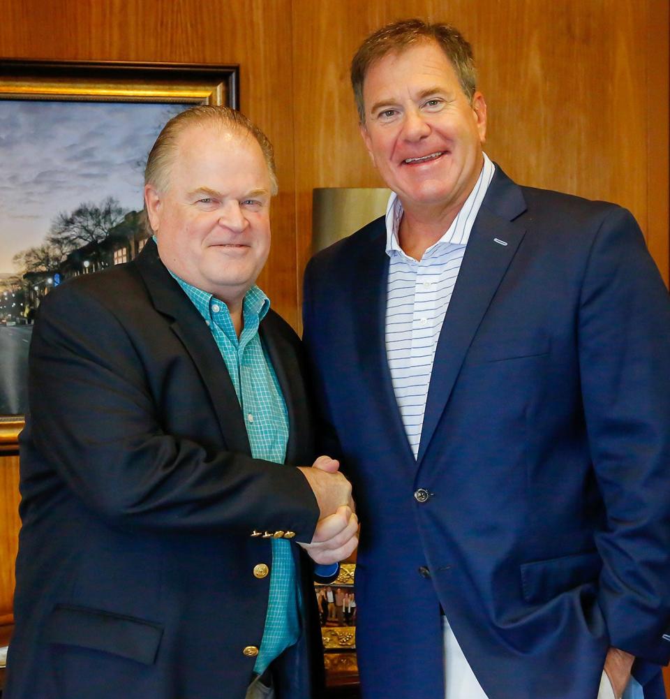 Gadsden Library Director Craig Scott is pictured with Mayor Craig Ford. Scott, who has been with the library since 2007 and has been its director since 2018, is the new president-elect of the Alabama Library Association and will become president in June 2024.