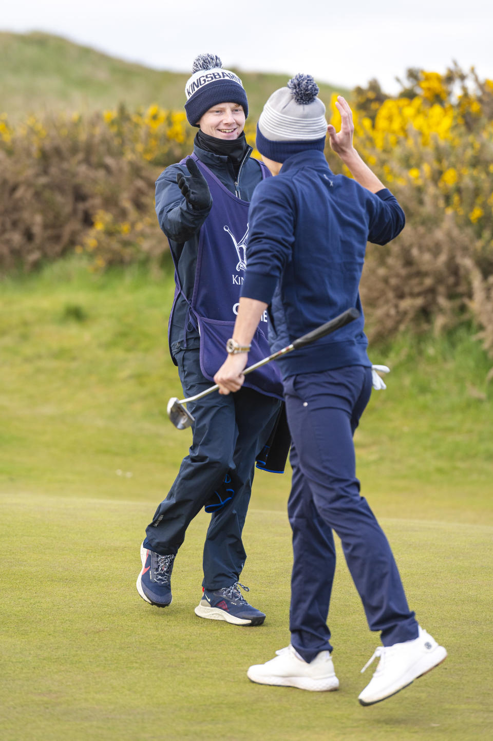 Tom Holland on the golf course of his charity event in G/Fore Mg4+