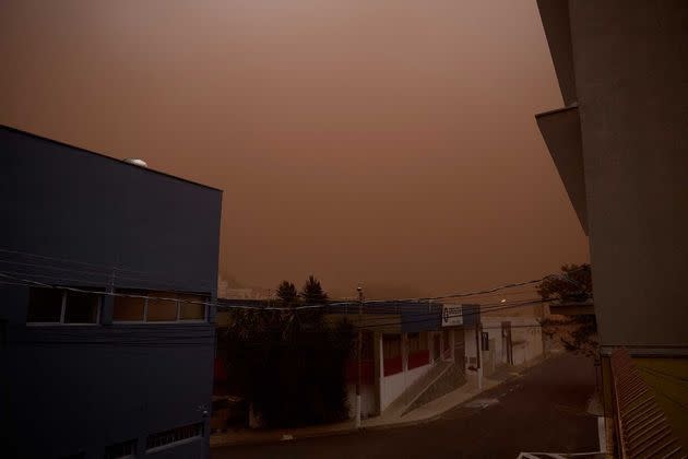 <p>Tempête de sable dans les villes de Franca et Ribeirão Preto, au Brésil, le 26 septembre 2021.</p>