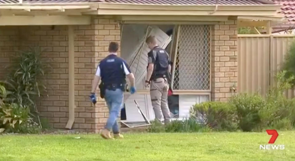 The 38-year-old allegedly smashed his ute into the war veteran’s Rockingham house on Wednesday morning. Source: 7 News