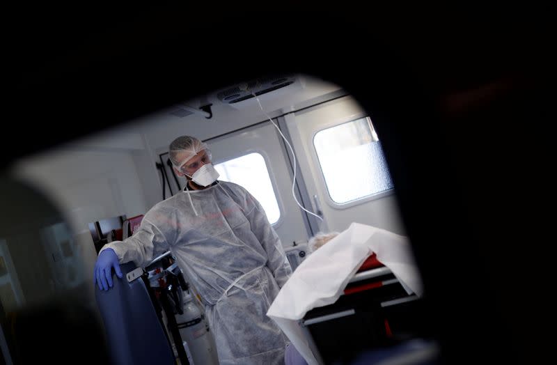 Rescue operation of people infected with coronavirus disease (COVID-19) in Strasbourg