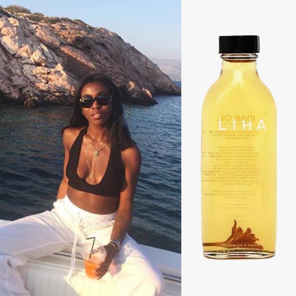 <p>Grace LaDoja “I am drenching myself in Liha Idan Oil. The tuberose fragrance is so luxurious and sensual. It makes me feel expensive and reminds me of the perfect summer, driving past the flower fields in Grasse, France, on my way to the beach!”</p>
