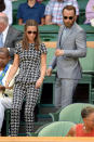 <p>Sunglasses and a suit for a day at Wimbledon with tennis-loving Pippa. <i>(Photo by Karwai Tang/WireImage)</i></p>