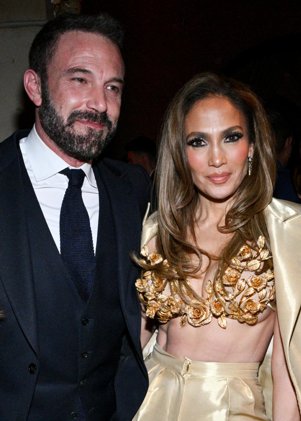 Ben Affleck and Jennifer Lopez at the premiere of "This Is Me... Now: A Love Story" held at Dolby Theatre on February 13, 2024 in Los Angeles, California. (Photo by Michael Buckner/Variety via Getty Images)