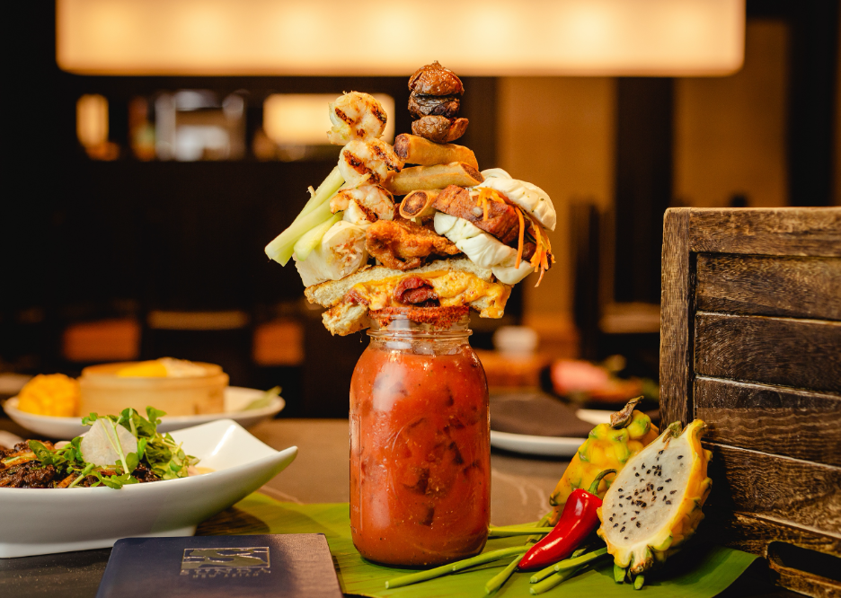 Sunda New Asian's 32-ounce version of a bloody mary is a meal in and of itself.