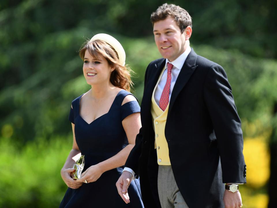 Princess Eugenie and Jack Brooksbank attend Pippa Middleton's wedding in 2017.