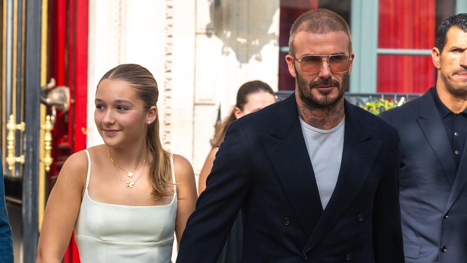 harper and david beckham fashion week 