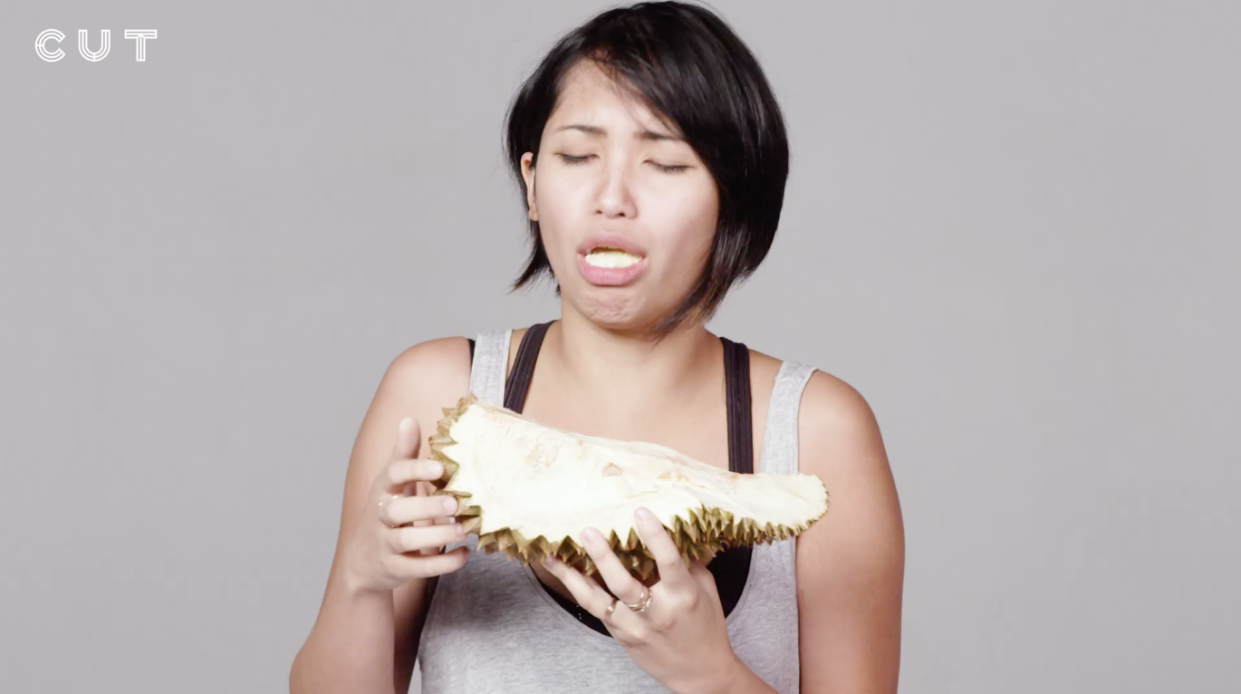 A video by American media company CUT features 100 people reacting to durians. (Photo: Facebook/CUT)