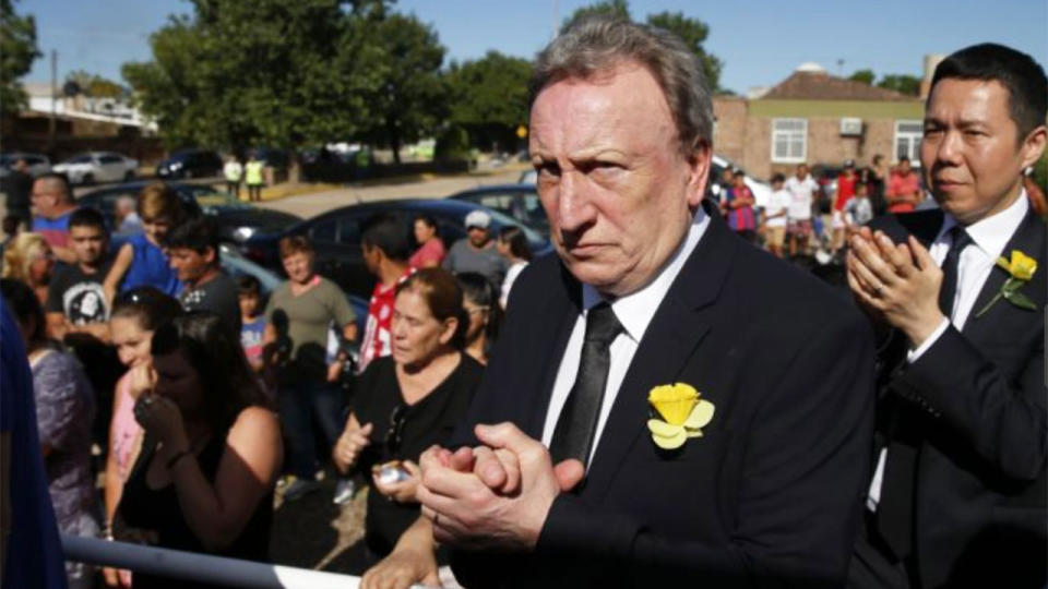 Cardiff manager Neil Warnock was among those mourning in Argentina. Pic: Getty