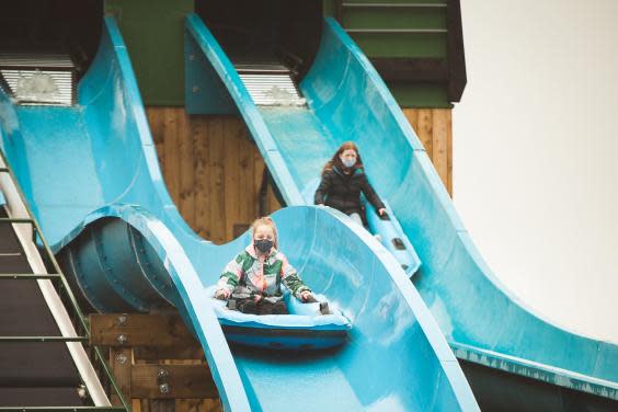 Slide fun at the newly opened park (Colin Drury/The Independent)