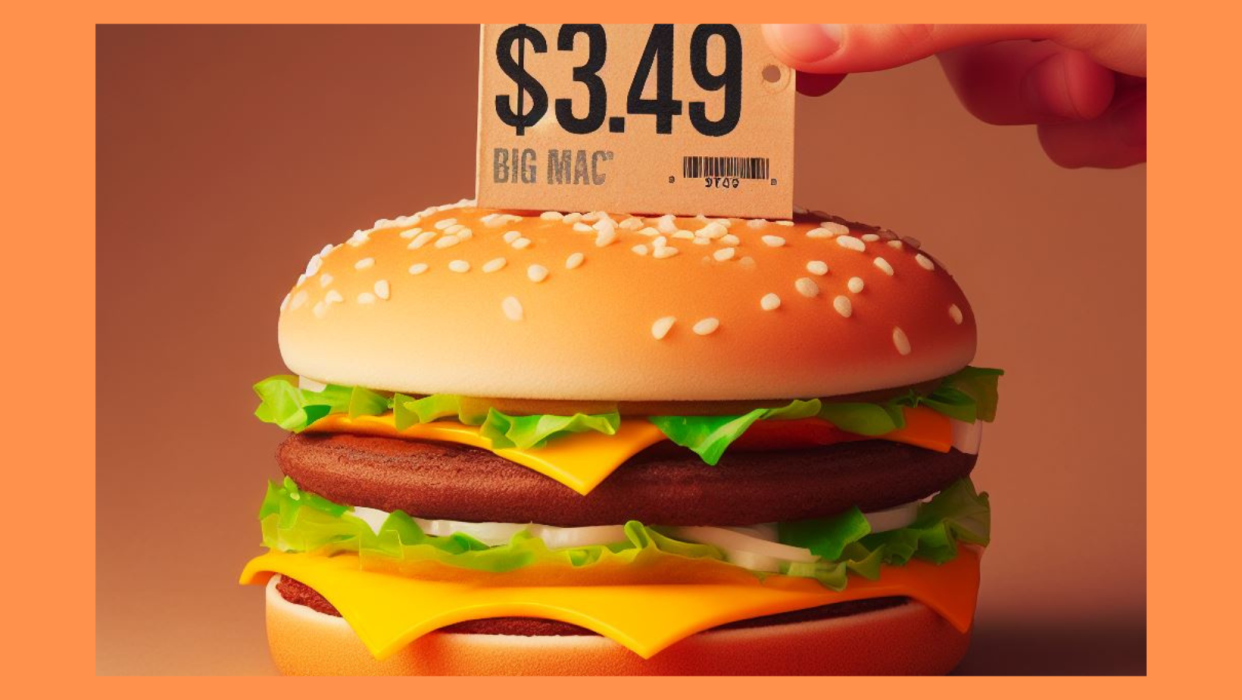 Big Mac with $3.49 price tag on it