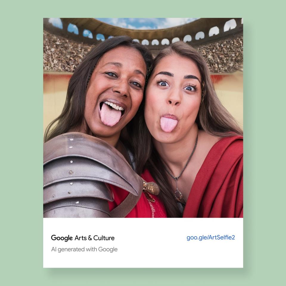Google Arts and Culture app Art Selfie 2 generative AI examples