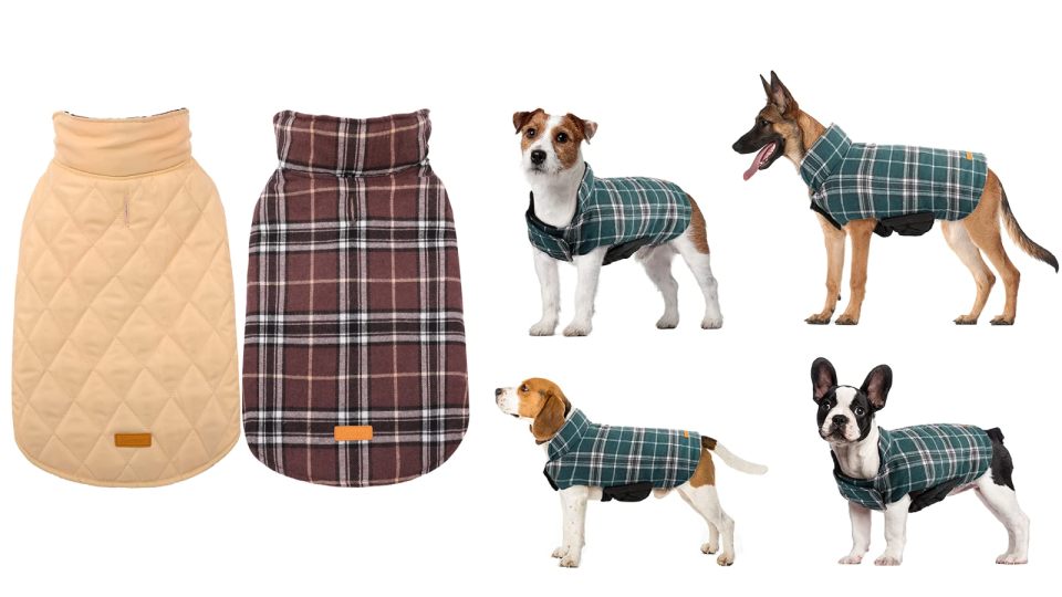 Kuoser Reversible Plaid Dog Vest.