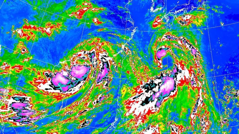 雙颱對台灣仍是有影響。（圖／NCDR）