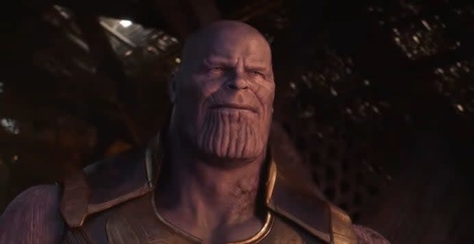 Thanos smiling as he stares at the sun in "Avengers: Infinity War"