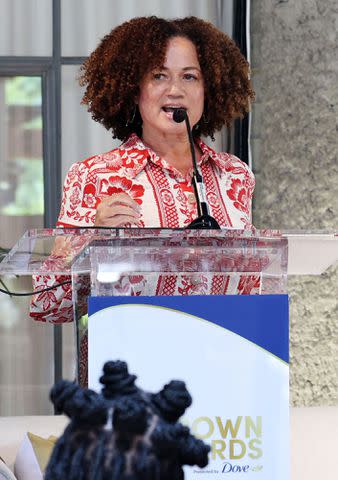 <p>Natasha Campos/Getty</p> Bridgid Coulter speaks onstage during the 2024 CROWN Awards on June 14, 2024 in Culver City, California.