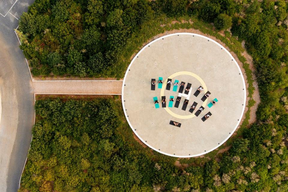 Yoga stretch sessions balance the intense BXR workouts at Daios Cove (Daios Cove)