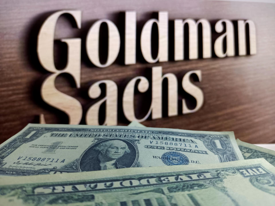 Goldman Sachs is being fined $3 million by the Financial Industry Regulatory Authority (FINRA) for marking 60 million short trades as long between 2015 and 2018 in Suqian, Jiangsu Province, China, on April 7, 2023. (Photo by Costfoto/NurPhoto via Getty Images)