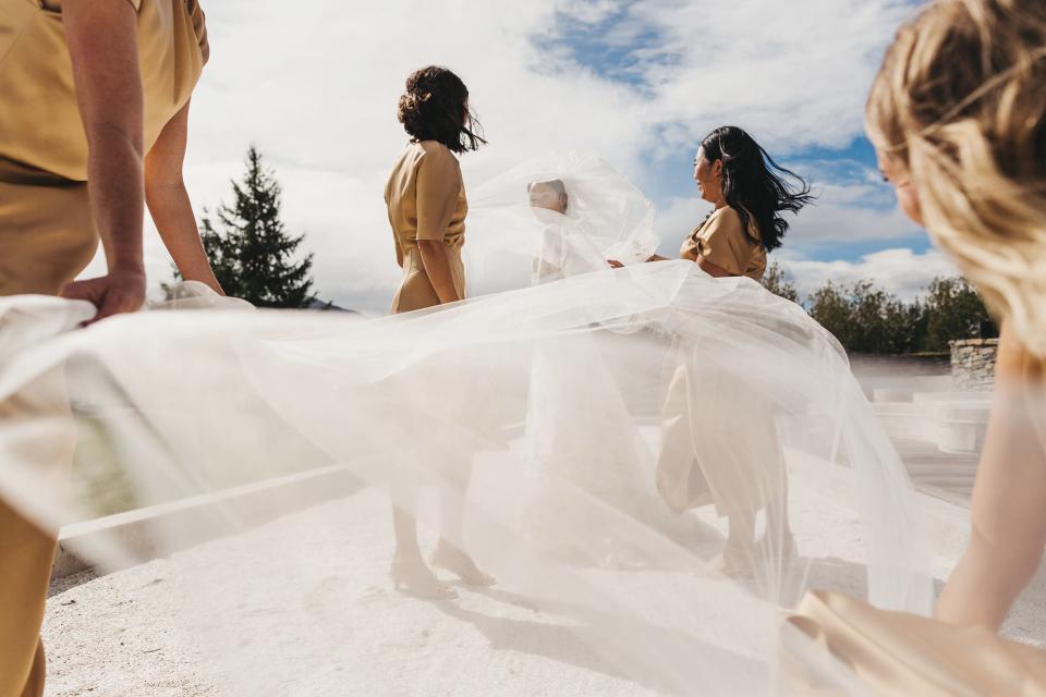 The social media star married photographer Luke Shadbolt at Rippon Hall in Lake Wanaka—a biodynamic vineyard that believes that the energy and love from each wedding goes into the earth and helps the grapes grow.