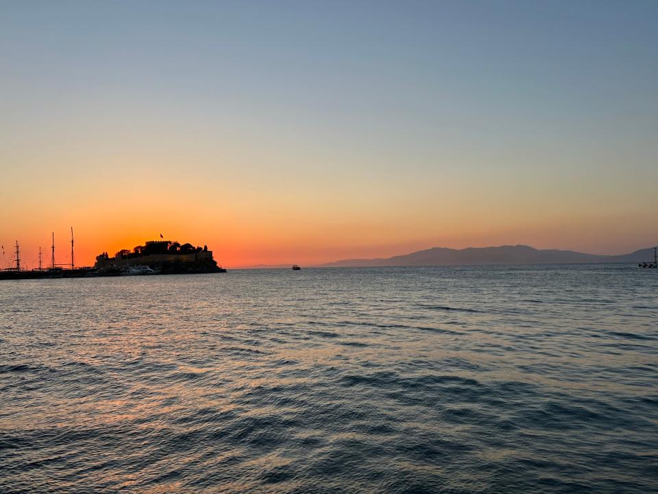 orange and yellow sunset over the mediterranean sea