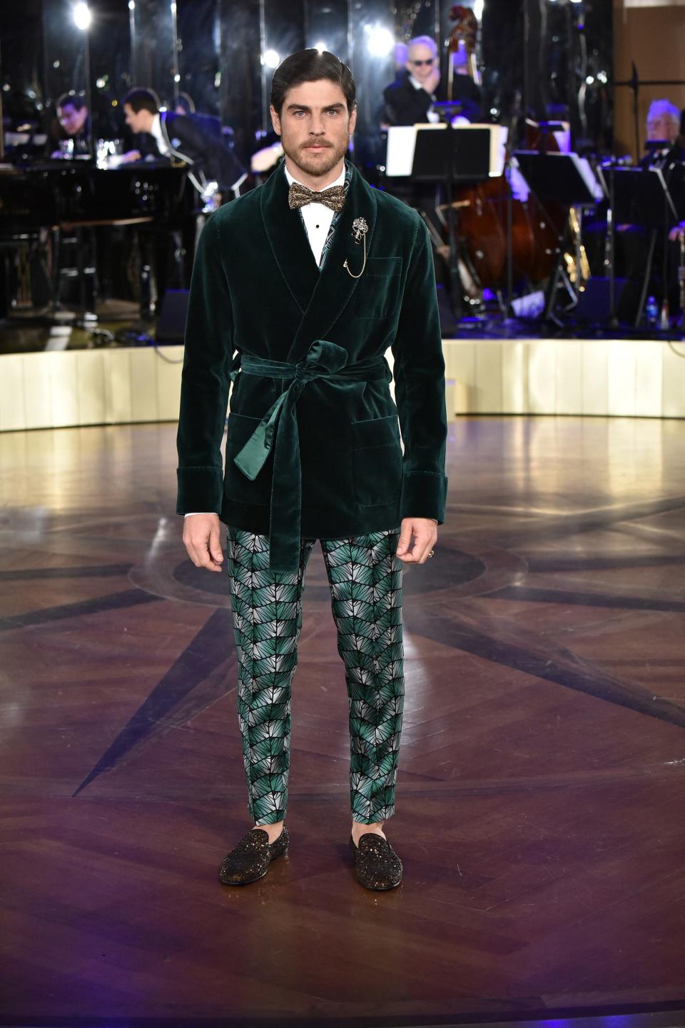 Dolce & Gabbana presented their Alta Sartoria menswear to a crowd that included Nick Jonas, Trevor Noah, and Steve Harvey.