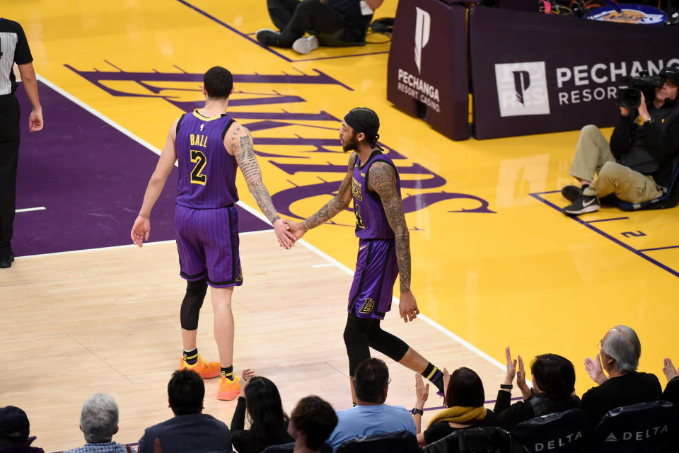 Lakers head coach Luke Walton says Lonzo Ball and Brandon Ingram need more passion and fight. (Adam Pantozzi/NBAE via Getty Images)