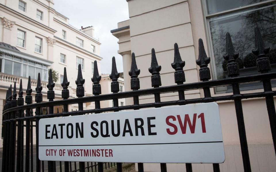 Eaton Square is the most expensive street in the UK, according to Lloyds Bank, with an average house price of £16,944,000 - Simon Dawson/Bloomberg